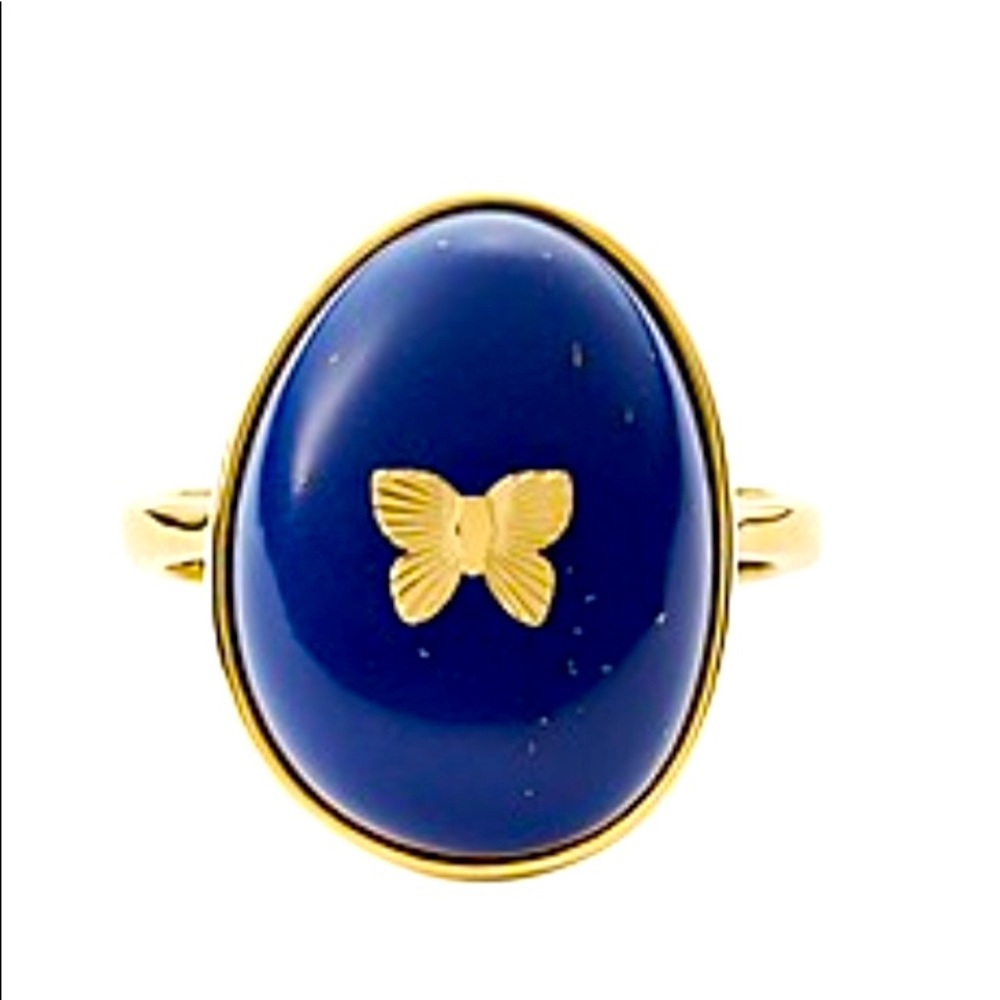 Dainty and unique Georgia Modern Nomad Lapis Cocktail Ring